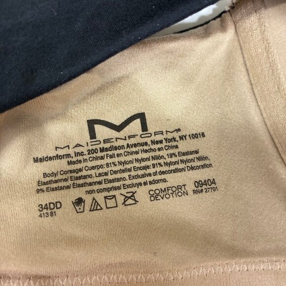 Maidenform Comfort Devotion Embellished Coverage Bra Black Sz 34DD Coquette - Picture 6 of 6